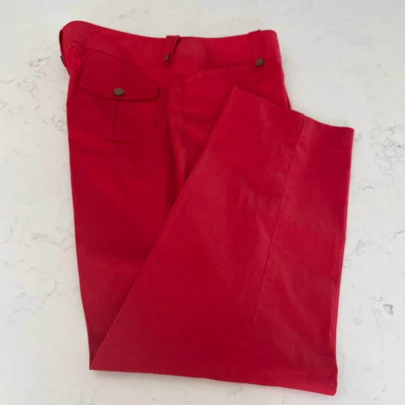 Jones New York Signature Petite Stretch Ankle Length Cotton Pants Red 12P NWOT - Picture 10 of 14